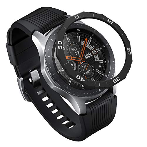Ringke Bezel Styling Compatible with Samsung Galaxy Watch 46mm Case and Galaxy Gear S3 Frontier & Classic Cover, Adhesive Anti Scratch Protector - GW-46-46
