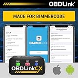 OBDLink CX Bimmercode Bluetooth 5.1 OBD2 Adapter for BMW/Mini, Works with iPhone/iOS & Android, Car Coding, OBD II Diagnostic Scanner