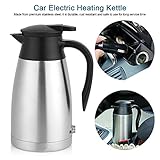 12v Electric Car Kettle,1000ml Stainless Steel Car Automobile Electric Heating Kettle DC 12V Cigarette Lighter Portable Electric Kettle Pot Heated Water Cup for Hot Water,Coffee,Tea