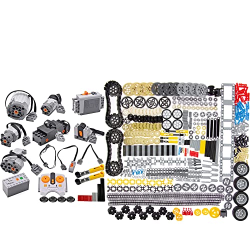 SEEMEY 32Pcs Power-Function-Kit & 844Pcs Pins-Gears-Axles Set Bundle Compatible with Lego-Technic-Parts