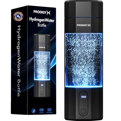 PRODIGY X Hydrogen Water Bottle - Up to 5.8 PPM Potency - 210ML for Fast Consumption - Portable Hydrogen Generator - Thick Bottle - Water Molecular Ionizer - Premium Bottle AUS Owned