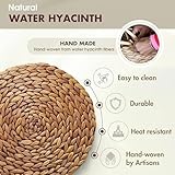 (Sizes:11.8"-13.5''-15") BLUEWEST Round Woven Placemats, Woven 13.5'' Natural Wicker Placemats (Pack 10), Straw Braided Placemats for Dinning Table, Heat Resistant/Non-Slip Hand Woven Placemats