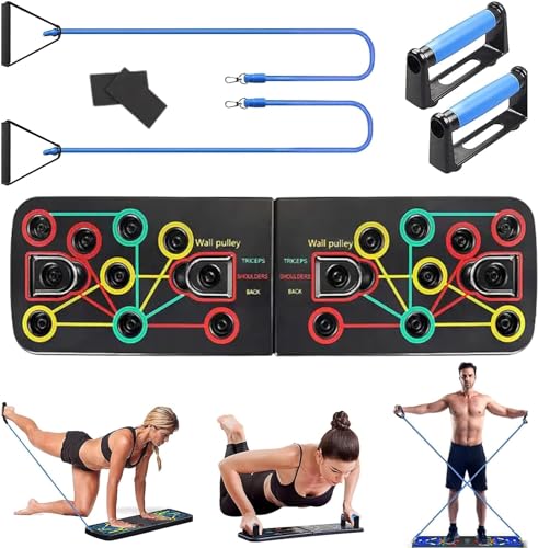 Push Up Board for Men Perfect Pushup Board Home Gym Quadropress Workout Equipment Men Foldable & Portable 9 in 1 Fitness Equipment for Home Gym, Yoga, Pilates, Weightlifting, Crossfit