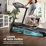 Sunny Health & Fitness Premium Smart Treadmill with Auto Incline, Dedicated Speed Buttons, Double Deck Technology, Digital Performance Display, BMI Calculator and Pulse Sensors - SF-T7515SMART