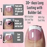 NOVO OVO French Tip Toe Nail Tips Press on, Sharp Square Pre-Designed Soft Gel False Toenail Extension, BERRY PINK Pre-applied Tip Primer & Base Coat, Full Cover Acrylic for DIY x 15 Sizes 240 pcs