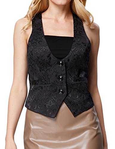 GRACE KARIN Cropped Vest For Women Steampunk Waistcoat Vest Blazer