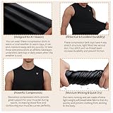 TELALEO 5 Pack Men's Athletic Compression Shirts Sleeveless Workout Tank Top Sports Base Layer Running Basketball M/02