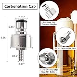 Hgkeke 5.5ft 5/16 Co2 Gas Line Tubing for Kegerator Assembly with stainless steel carbonator cap carbonation cap for soda bottle, Ball Gas Lock Draft beer Red Hose kit for Homebrew