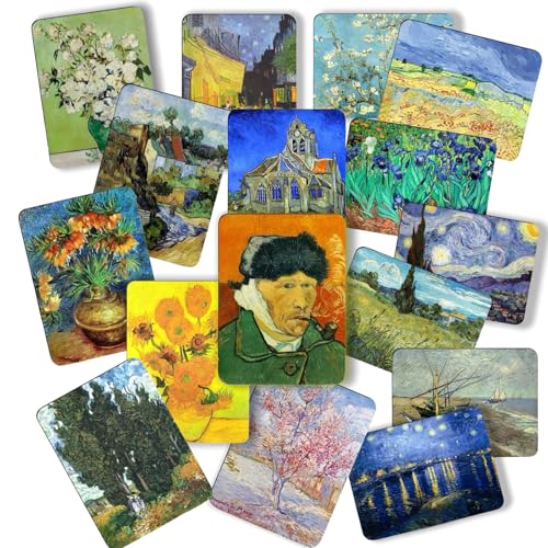 16PCS Art Magnets for Fridge, Decorative Strong Magnets for Office Kitchen Locker, Gifts for Art Lovers (Van Gogh)
