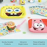 Spongebob Birthday Decorations - Plates and Napkins, Tablecloth, Banner, Balloons, Checklist - Spongebob Party Decorations and Supplies - Serves 16