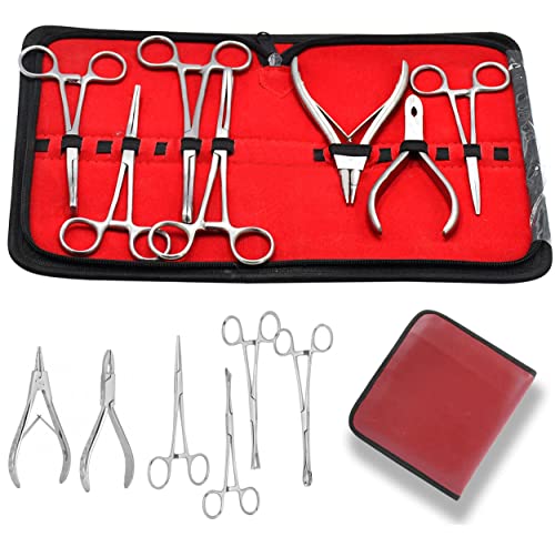 AAProTools Body Piercing Instruments Kit of 7 Piece Tools Penington Forceps Stainless Steel Instruments with Case