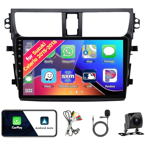 Car Radio Stereo for Suzuki Celerio 2015-2018, Android 13, 9" IPS Touch Screen Upgrade Replacement with CarPlay & Android Auto, GPS Navigation DSP SWC 5G WiFi Camera 4CORE 2+64GB