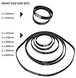 PAGOW 8pcs 3D Printer Timing Belt 2GT-6 Closed Loop Rubber Belt 110mm 112mm 122mm 158mm 200mm 280mm 300mm 400mm Width 6mm