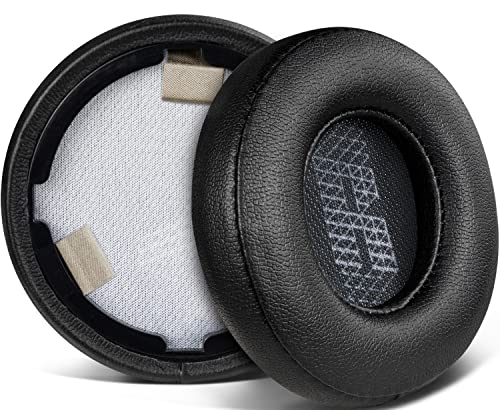 SOULWIT Replacement Ear Pads for JBL Live 460NC/Live 460 NC On-Ear Wireless Headphones, Earpads Cushions with Softer Protein Leather, Noise Isolation Foam - Black