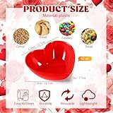 Layhit 2 Pcs Heart Shaped Bowl Salad Heart Appetizer Bowls Plastic Snacks Holder for Valentine Wedding Fruits Candy Dessert Kitchen Cooking Gift(Red,8.94 Inch)