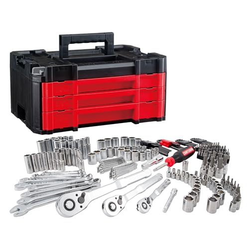 Craftsman VERSASTACK Mechanics Tool Set, 1/4 in, 3/8 in, and 1/2 in Drive, 230 Piece (CMMT45306)