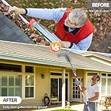 Gutter Cleaning Tools from The Ground, 10.2 FT Telescopic Pole with Gutter Brush, Gutter Scoop Cleaning Tool, Mirror, Efficient Gutter Cleaner for Home and Professional Use, Easy Remove Leaves Debris