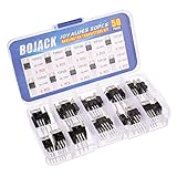 BOJACK 10 Values 50 Pcs Silicon Epitaxial Power Transistor TIP31C TIP32C TIP41C TIP42C TIP120 TIP121 TIP122 TIP125 TIP126 TIP127 Darlington Transistors TIP Series Assortment Kit