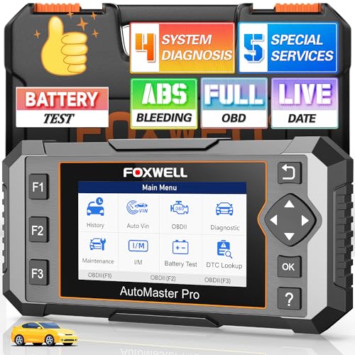 FOXWELL NT614 Elite OBD2 Scanner for ABS SRS Engine Transmission, 5 Reset Functions (ABS Bleeding, Oil, EPB, SAS, Throttle) Code Reader, Battery Voltage Test, WiFi Update Scan Tool, NT604 Upgrade