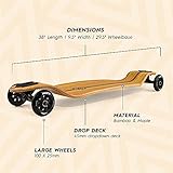 Glider Collection | 40" x 9.25" | Premium Longboard Skateboard | Large Big 100mm Wheels | Bamboo Deck with Hard Maple Core | Cruiser Carver | Fully Assembled | Men Women Adults Teens | Free Skate Tool