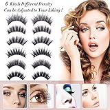 30 Pairs of 3D 6D False Eyelashes Kit Dramatic Soft Thick Handmade False Eyelashes with 6 Kinds Different Density for Women and Girls Natural Look