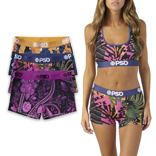 PSD Women's Holiday Mood Boy Shorts Underwear for Women - Premium Modal Fabric Boyshort Underwear - 3 Pack Solid Cotton Boy Shorts for Women