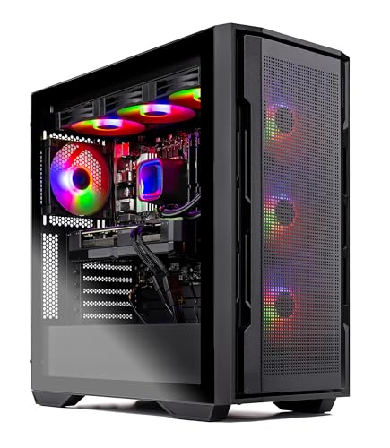 Skytech Rampage Gaming PC, Intel i7 14700F 2.1 GHz (5.3GHz Turbo Boost), NVIDIA RTX 4070 12GB GDDR6X, 2TB SSD, 16GB DDR5 RAM 5200, 750W Gold PSU, 360mm AIO, Wi-Fi, Win 11 Home