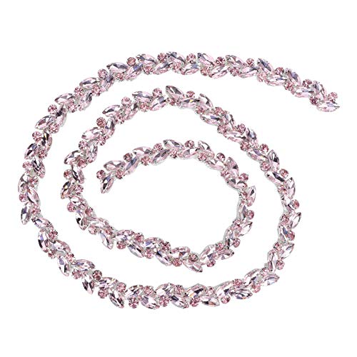 TOPINCN Horse Eye Flower Chain, Hand Made Bridal Trim Chain Bridal Applique Beaded Trim Chain for Clothing Necklace Ear-Drop Decoration()