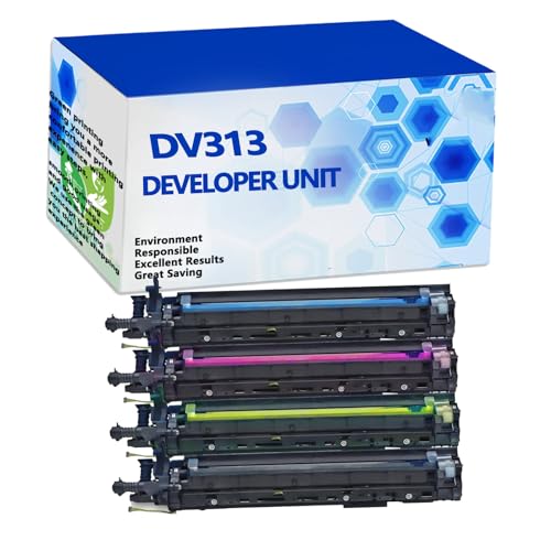 MISKYN Compatible Developer Unit Replacement for Konica Minolta DV-313, 300000 Pages High Yield Work with Bizhub 308 368 C368 C258 C458 C558 C658 458 558 C308 Printer,4colors-1 Pack