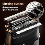 Electric Foil Shavers for Men, Mini Electric Razor, Compact Face Shaver, IPX7 Waterproof Wet Dry Cordless Razor, LED Display, USB-C Fast Rechargeable