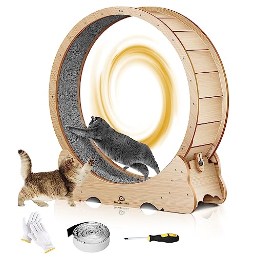 Cat Wheel, 43" L Large Cats Exercise Running Wheel, Cat Treadmill for Indoor Cats