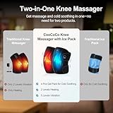 CooCoCo Knee Massager with Heat/Cold, Gifts for Him Men Husband, FSA or HSA Eligible, Heated Knee Brace Wrap Warmer for Pain Relief, Heating Pad