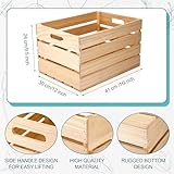 3 Pack Large Wood Crates 16 Inch Farmhouse Wooden Crates with Handles Decorative Nesting Box for Gift Basket Unfinished Rustic Storage for Display Storage Decor DIY Home Office Retail Art Craft