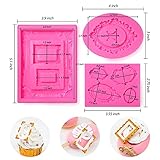 Sakolla Photo Frame Silicone Mold - 3 Pack Picture Fondant Candy Chocolate Molds Cake Decorating, Sugar, Gum Paste, Chocolate, Cookies, Resin, Polymer Clay - Pink