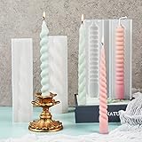 8 Pack Spiral Candle Mold Pillar Candle Mold Cylinder Candle Mold Resin Casting Mold Soap Making Molds Silicone Mold for Candle Home Decorate Mold Candle Making Mold 3D Animal Mold