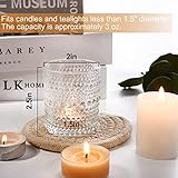 48pcs Votive Candle Holders for Home Decor, Clear Glass DIY Wax Filling Tealight Candle Holders, Tea Light Candle Holders for Wedding Home Table Decoration（Clear,48）