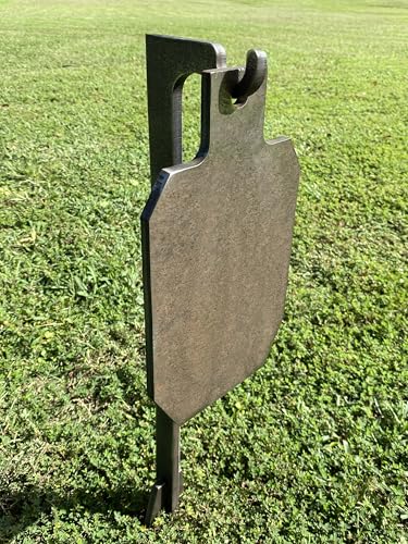 Magnum Target 3/8" AR500-7"x12" IDPA Steel Shooting Target w/ 30" Ground Stake Hook Stand
