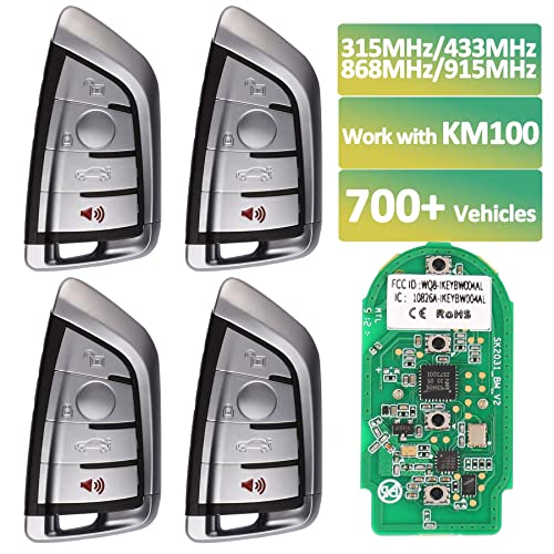 Autel MaxiIM Ikey, IKEYBW004AL, Programmable Smart Universal Key Replacement, 4pcs, OE-Quality Key Fob for BMW, IMMO Learning, Dual-Band, Work with KM100 XP400PRO XP200 for IM508S IM608 PRO