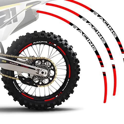 MC MOTOPARTS P01B Off Road Dirt Bike Red Wheel Stickers Compatible with XR 400R 96-04 CRF 250X 04-2019 CRF 450X 05-2023