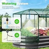 Quictent Galvanized Raised Garden Bed Kit with Self Watering System and Mesh Cover, Large Oval Metal Outdoor Planter Garden Boxes for Vegetables Herbs Flowers, 6x3x1Ft