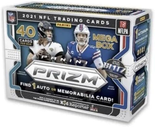 2021 Panini Prizm Football Mega Box (40 Cards/Box) Find One Autograph or Memorabilia Card Per Box!