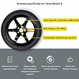 StanceMagic Complete Spare Wheel and Tire - Compatible with 2017+ Tesla Model 3 Long Range & RWD Trims - Includes 18x4 Rim, 125/80R18 Tire, Scissor Jack, Tire Iron, Sockets, Carrying Bag