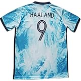 HOMEMI Youth Sportswear Norway 9 Haaland Kids Away Soccer Jersey/Shorts Football Socks Set (Blue,26)