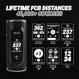 Blue Tees Golf Player+ GPS Speaker with Touch Screen Display, 10+ Hours Battery, 40,000+ Courses, Visual + Audible Distance, Hazard Distance - IPX7 Waterproof (Black)