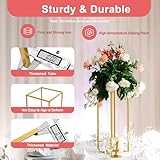 Gold Flower Stand for Wedding 10 Pcs, Gold Vase Metal Column Stand, Floor Vase Table Centerpieces for Reception, 23.6inch Wedding Flower Stand, Flower Column Stand for Wedding Home Party Decorations