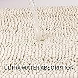 TENGTENGLINK Bath Mats for Bathroom,Thick Soft Chenille Floor Mats, Non Slip Shower Mats Ultra Water Absorbent Doormat.(Ivory White, 16"x47")