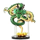 Mysika Resin Shenron Figure Dragon Shenlong Statue Set + 3.6cm Crystal Balls + Shelf with Gift Box for Business Halloween Christmas Holiday and Birthday Home Decoration