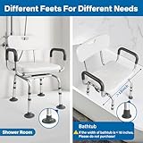 Eosprim 360° Swivel Shower Chair for Elderly and Disabled, Bathtub Shower Chair for Inside Shower, Heavy Duty Shower Chair with Arms Back for Seniors Handicap, Tub Transfer Bath Seat Bench (Grey)