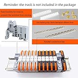 UOHGDPY DIN Rail Terminal Blocks kit,Universal Compact Wire Wiring Connector (20 pcs connectors+2 pcs Article in Parallel+ 2 pcs Digital Identification+2Pcs Fixed clamp+20 pcs Screw)