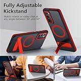 Mondelete for Samsung Galaxy S20 FE Case, [Compatible with MagSafe], Adjustable Kickstand,Military Grade Drop Tested, Translucent Matte Phone Case for Galaxy S20 FE Case (Red)